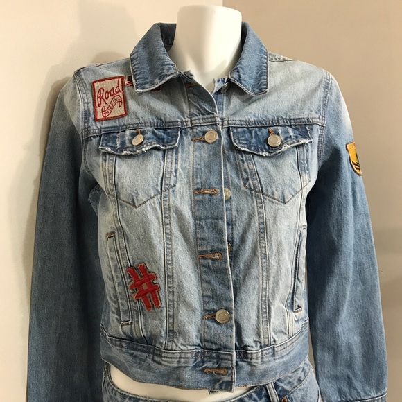 Streetwear Society Denim Blue Patches Crop Jacket - Picture 7 of 16